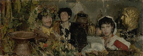 After the grape harvest, 1885, Antonio Mancini