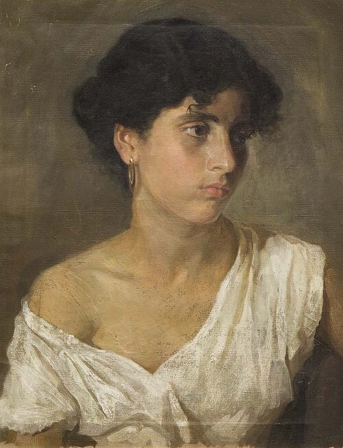 Portrait d'une jeune fille, 1850, Antonio Mancini