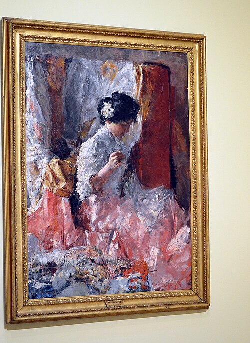 The seamstress, 1914, Antonio Mancini
