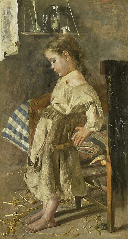 The poor child, 1888, Antonio Mancini