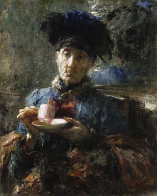 Old Woman Drinking Tea, 1907, Antonio Mancini