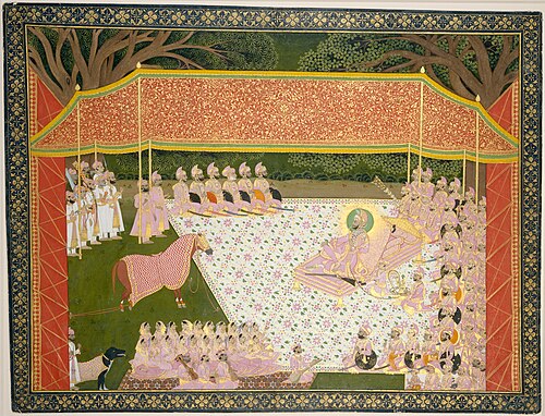 Maharana Sarup Singh Inspects a Prize Stallion, 1845, Tara
