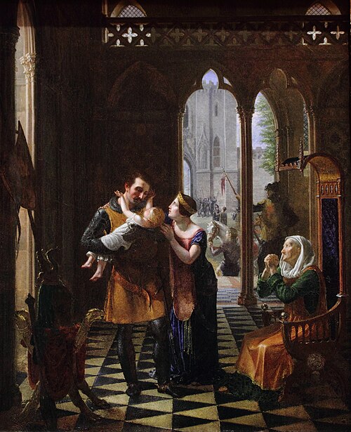 Le Départ du croisé, 1818, Louis-Julien-Jean Aulnette du Vautenet