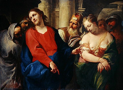 Le Christ et la femme adultère, 1690, Antonio Molinari