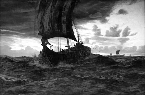 Brede sejl over Nordsjø går, 1895, Thorolf Pedersen
