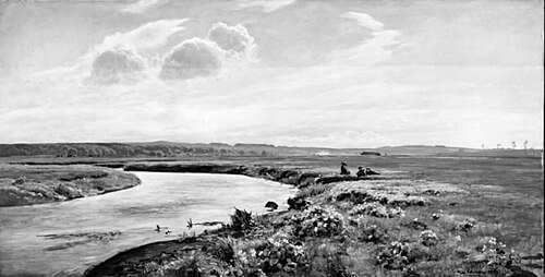 Langs åen i de store enge, 1898, Viggo Christian Frederik Vilhelm Pedersen