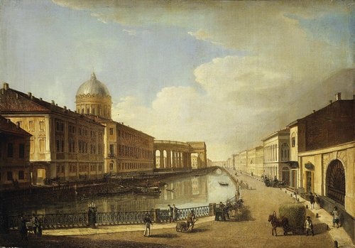 The View of the Cathedral of Our Lady of Kazan from the Rear Facade near Ekaterininsky Canal, 1814, Timofey Vasilyev