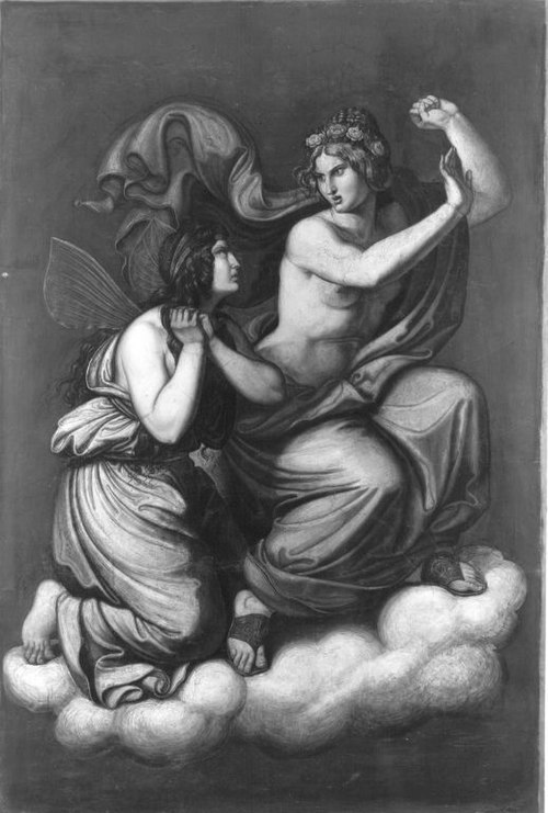 Das Märchen von Amor und Psyche: Psyche vor Venus, 1830, Wilhelm von Kaulbach