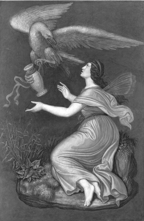 Das Märchen von Amor und Psyche: Psyche und Jupiters Adler, 1830, Wilhelm von Kaulbach