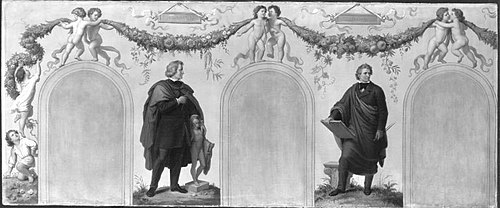 Bildnisse der Künstler Bertel Thorvaldsen und Leo von Klenze, , Wilhelm von Kaulbach