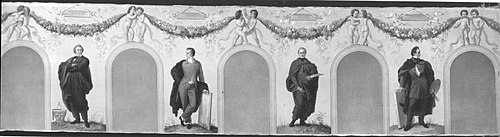 Bildnisse der Künstler Friedrich von Gärtner, Julius Schnorr von Carolsfeld, Heinrich Hess und Carl , , Wilhelm von Kaulbach
