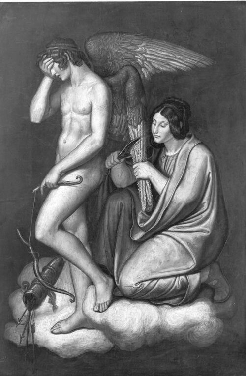 Das Märchen von Amor und Psyche: Amor und Temperantia, 1830, Wilhelm von Kaulbach