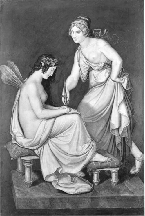 Das Märchen von Amor und Psyche: Psyche und ihre Schwester, 1830, Wilhelm von Kaulbach