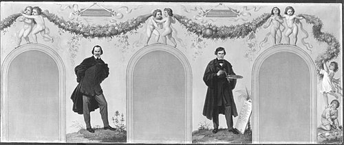 Bildnisse der Künstler Wilhelm von Kaulbach und Johann Schraudolph, , Wilhelm von Kaulbach