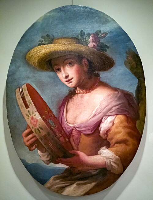 Girl with tambourine -, , Antonio Zanchi