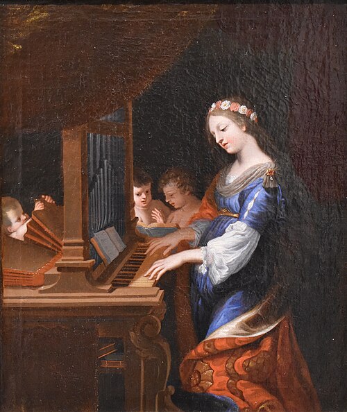 Sainte Cécile jouant de l'orgue, 1700, Jacques Stella