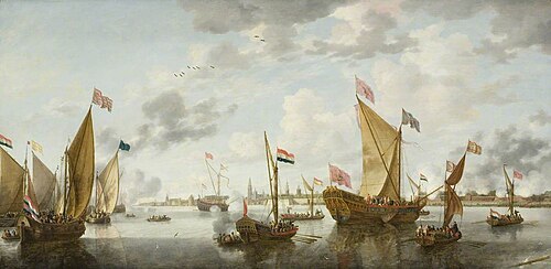 Shipping on the Schelde off Antwerp, 1649, Bonaventura Peeters