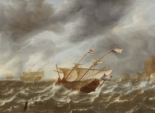 Ships in Rough Seas, 1650, Bonaventura Peeters