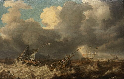 Stormy sea, 1650, Bonaventura Peeters