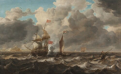 Seascape with a Frigate and Fisherman, 1652, Bonaventura Peeters