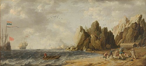 Polar bear hunt on the coast of Norway?, 1650, Bonaventura Peeters