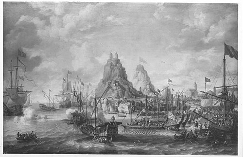 Seeschlacht vor einem Hafen, 1642, Bonaventura Peeters