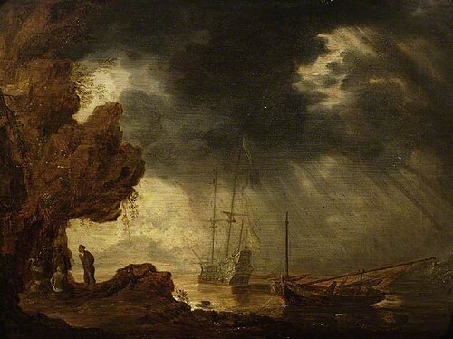 Sea-piece with figures, , Bonaventura Peeters