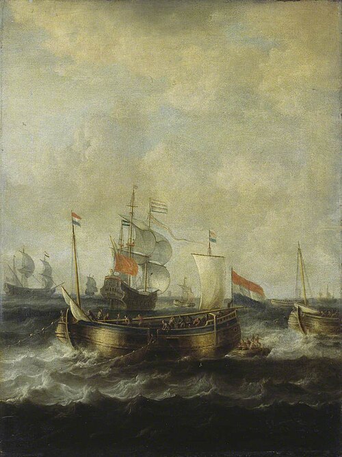 Dutch Indiamen Passing Herring Busses, 1650, Bonaventura Peeters