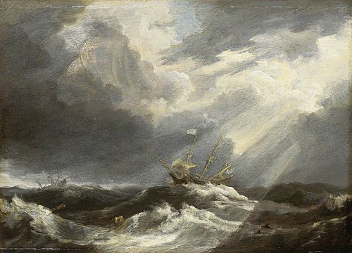 Sunlight on a Stormy Sea, 1635, Bonaventura Peeters