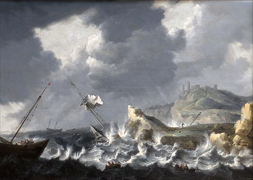 Navires dans la tempête, 1640, Bonaventura Peeters