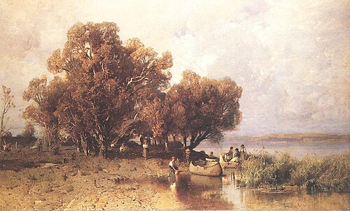 Fishermen's Hut at the Lake Balaton, 1877, Géza Mészöly