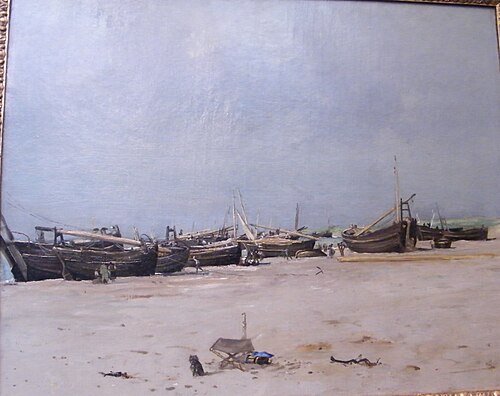 La Plage de Berck au pliant, 1878, Ludovic-Napoléon Lepic