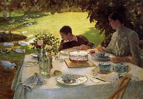 Breakfast in the Garden, 1883, Giuseppe De Nittis