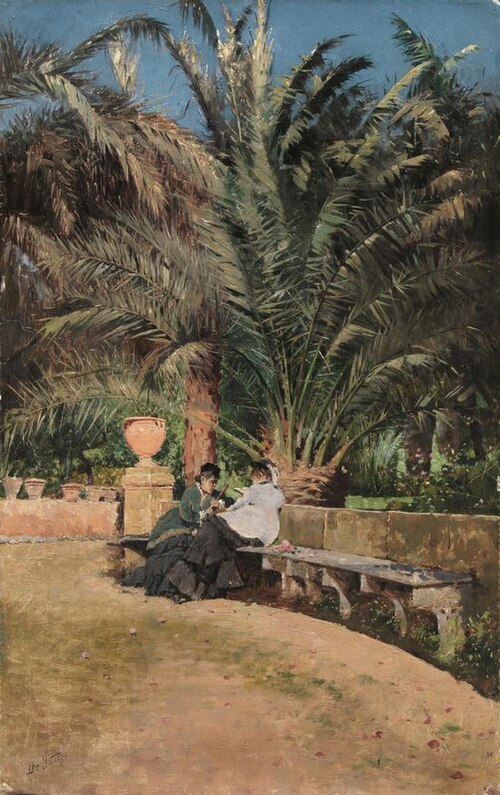 Conversation in the garden, 1870, Giuseppe De Nittis