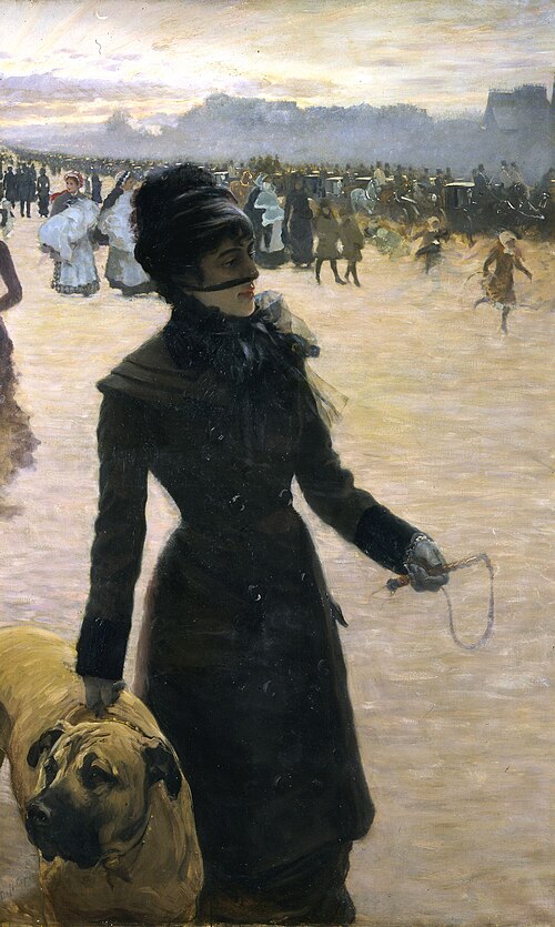 Dame avec un chien, 1878, Giuseppe De Nittis