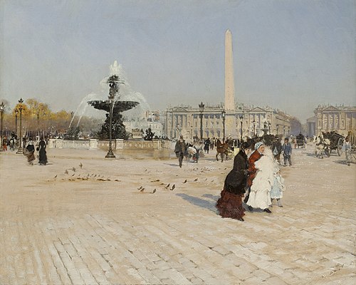 Un coin de la Place de la Concorde à Paris, 1880, Giuseppe De Nittis