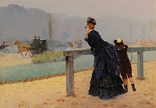 At the Bois de Boulogne, Paris, 1873, Giuseppe De Nittis
