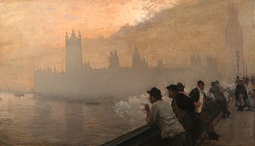 The Palace of Westminster, London, 1878, Giuseppe De Nittis