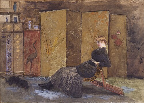 The Japanese folding screen, 1878, Giuseppe De Nittis