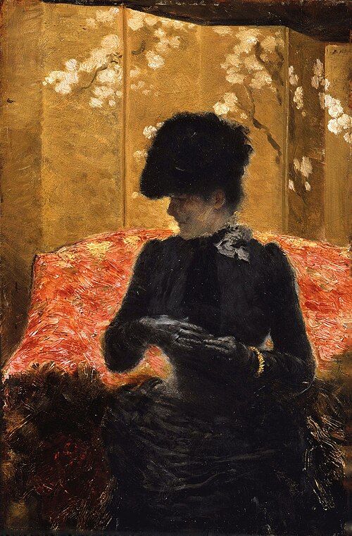 Lady on the red sofa, 1876, Giuseppe De Nittis