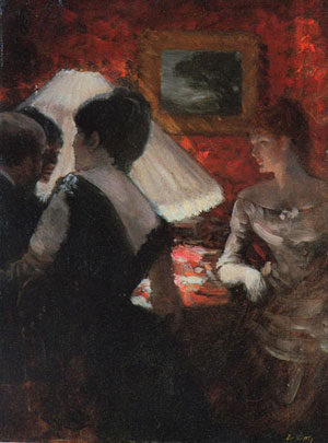 In the Lamplight, 1883, Giuseppe De Nittis