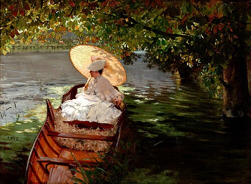 Woman in a rowboat, 1876, Giuseppe De Nittis