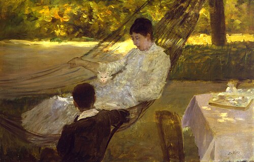Sur le hamac - III, 1884, Giuseppe De Nittis