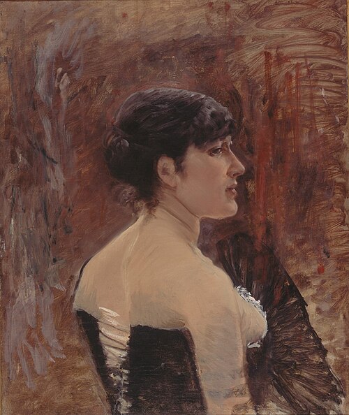 Bust of woman with fan, 1883, Giuseppe De Nittis