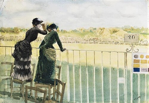 Aux courses à Longchamps, 1882, Giuseppe De Nittis