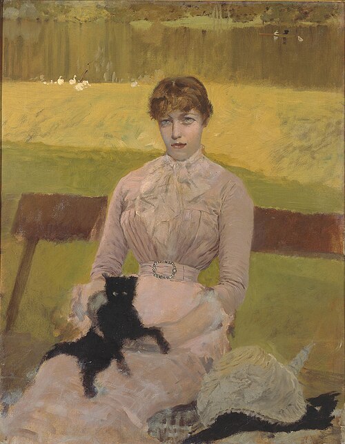 Femme au petit chat noir, 1880, Giuseppe De Nittis