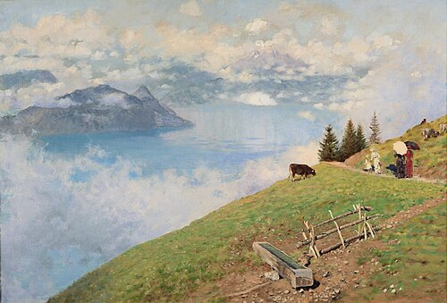 Walk by the Shores of Lake Lucerne, 1881, Giuseppe De Nittis