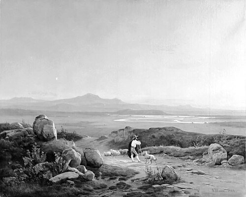 Landskab fra bjergene ved Verona, 1844, Frederik Niels Martin Rohde