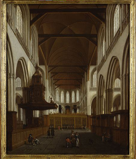 Interior of the Nieuwe Kerk in Amsterdam, 1650, Isaack van Nickele