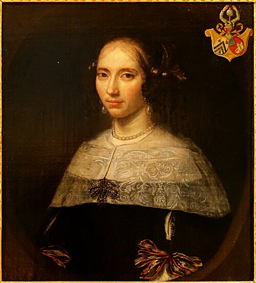 Portrait d'une aristocrate avec son blason, 1664, Jacques Vaillant